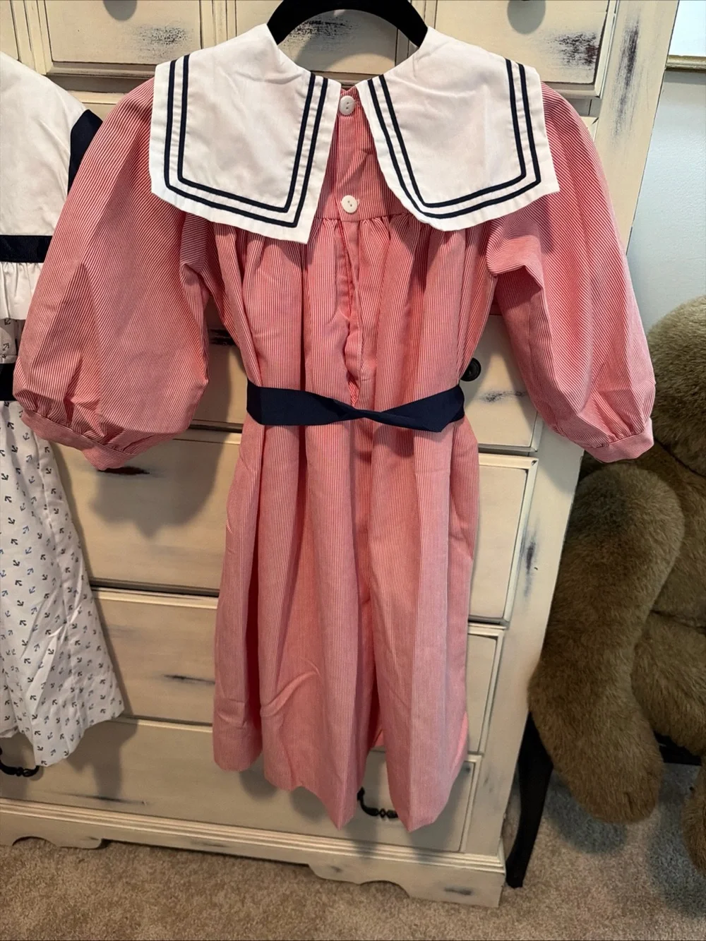 2 Vintage Girl’s Sailor Dress Anchors 70’s 80’s Made USA Monday’s Child Sir Alec